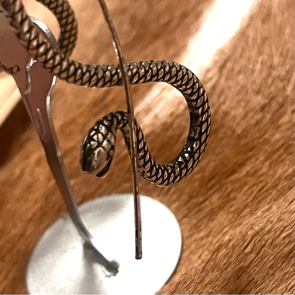 ๐ท๏ธ๐๐ hot topic โข silver snake hoop earrings - Picture 7 of 11